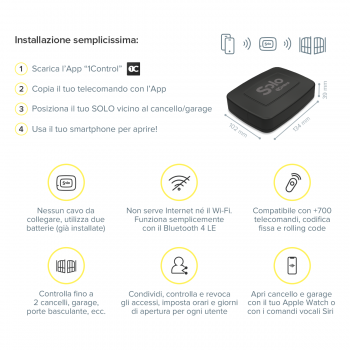 Apricancello Smart 1Control SOLO EVO | Serratura Facile | Il primo portale  di vendita serrature online